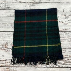 Pringle of Scotland plaid tartan‎ Lambswool scarf fringe
